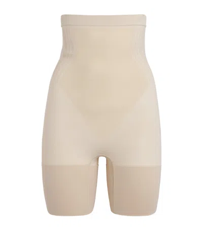 Spanx Sculpt Gofigure High-waist Mid-thigh Shorts In Multi