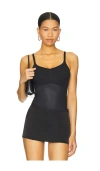 Spanx Shape Invisible Cami Thong Bodysuit In Black