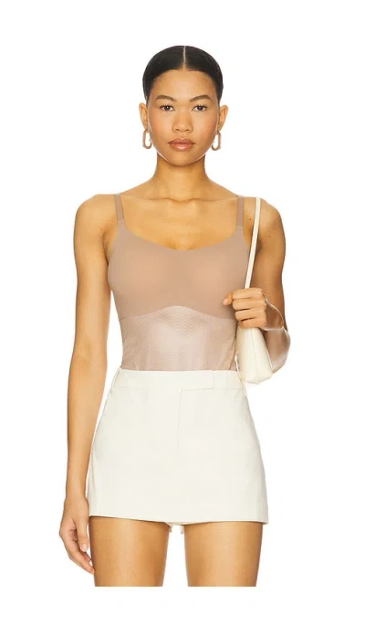 Spanx Shape Invisible Cami Thong Bodysuit In White