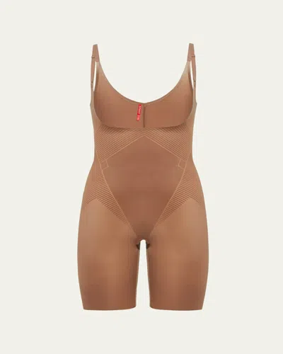 SPANX SPANXSHAPE INVISIBLE OPEN-BUST MID-THIGH BODYSUIT