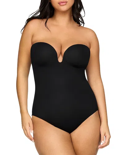 Spanx Shape Suit Your Fancy Strapless Brief Bodysuit In Black