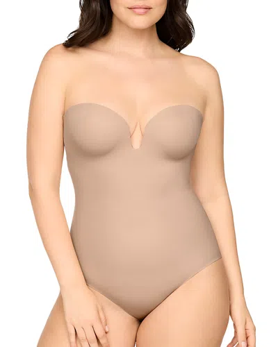 Spanx Shape Suit Your Fancy Strapless Brief Bodysuit In Neutral