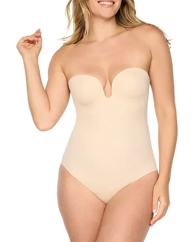 Spanx Shape Suit Your Fancy Strapless Brief Bodysuit In Neutral