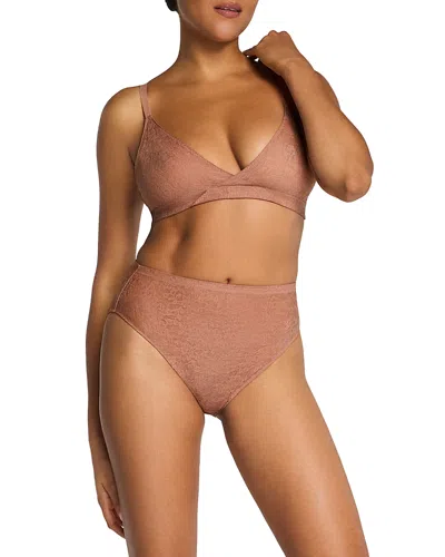Spanx Supersmooth Day To Date Night Lace High Leg Brief In Brown
