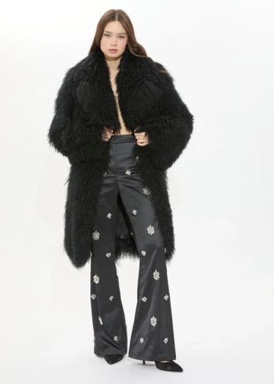 Sparkl Celebrity Fur Coat In Black