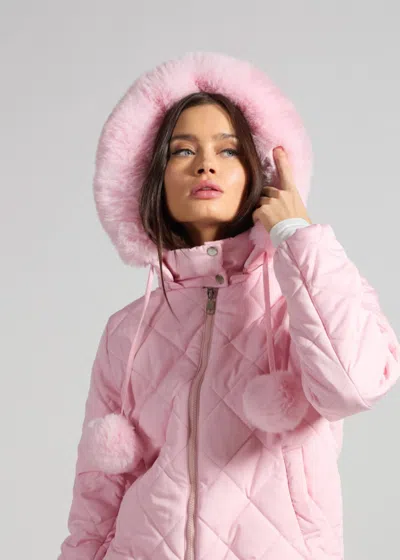 Sparkl Coco Puffer Coat In Pink