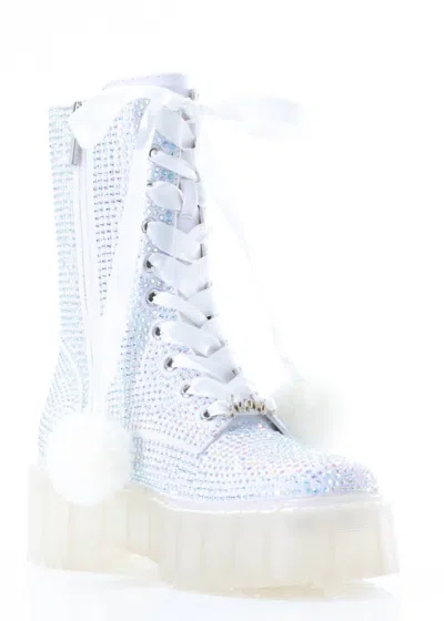 Sparkl Fairy Couture Women's Angel Combat Boot In White