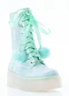Sparkl Fairy Couture Women's Jade Combat Boot In Mint