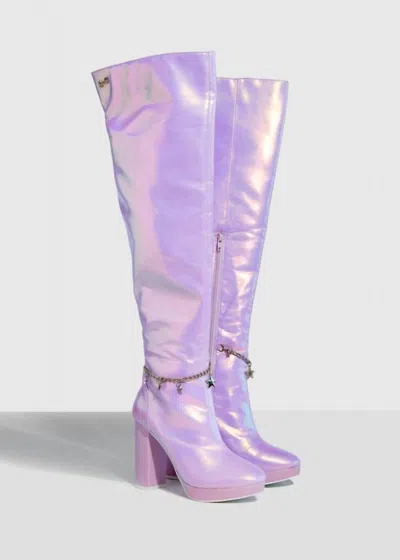 Sparkl Fairy Couture Women's Naomi Heeled Boot In Lilac In Blue