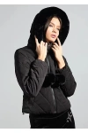 Sparkl Hooded Puffer Coat Jacket In Black, Women's At Urban Outfitters In Black