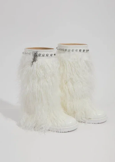 Sparkl Iconique Fur Boots In White