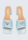Sparkl Monogram Heel Blue In Blue