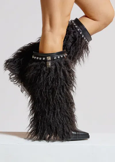 Sparkl Noir Fur Boot In Black