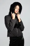 Sparkl Noir Puffer Coat In Black