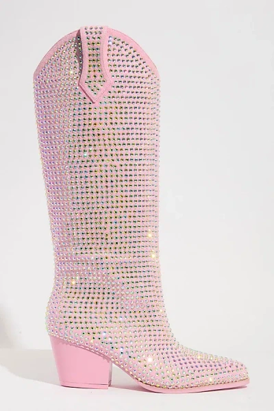 Sparkl Rhinestone Cowboy Boot In Pink, Women's At Urban Outfitters