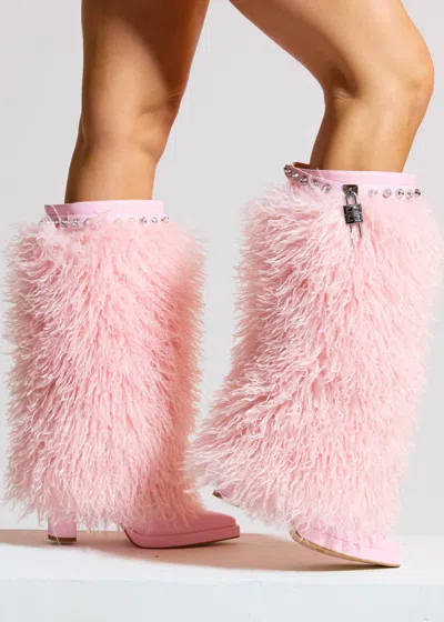 Sparkl Rosee Fur Boot In Pink