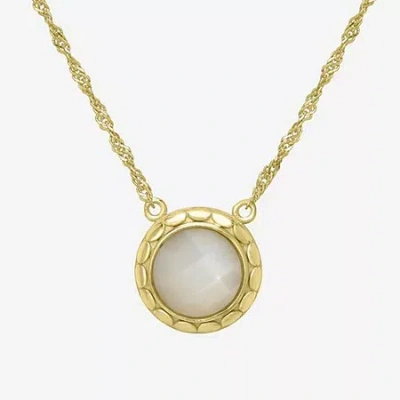 Sparkle Allure 14k Gold Over Brass 18 Inch Singapore Round Pendant Necklace
