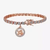Sparkle Allure 14k Rose Gold Over Bronze Womens Natural Diamond Accent Angel Round 7.25 Inch Tennis Bracelet In Gold