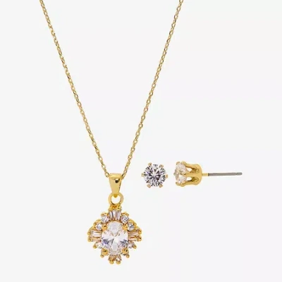 Sparkle Allure 2-pc. Cubic Zirconia 14k Gold Over Brass Jewelry Set