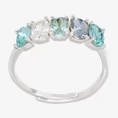 Sparkle Allure Birthstone Womens 2mm Red Cubic Zirconia Pure Silver Over Brass Band In Metallic