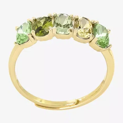 Sparkle Allure Birthstone Womens 2mm Red Cubic Zirconia Pure Silver Over Brass Band In Brown