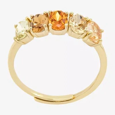 Sparkle Allure Birthstone Womens 2mm Red Cubic Zirconia Pure Silver Over Brass Band In Brown