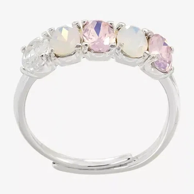 Sparkle Allure Birthstone Womens 2mm Red Cubic Zirconia Pure Silver Over Brass Band In Orange