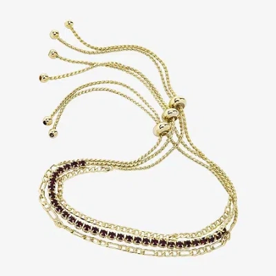 Sparkle Allure Birthstone Womens Red Crystal Bracelet Set