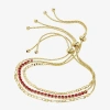 Sparkle Allure Birthstone Womens Red Crystal Bracelet Set In Gold