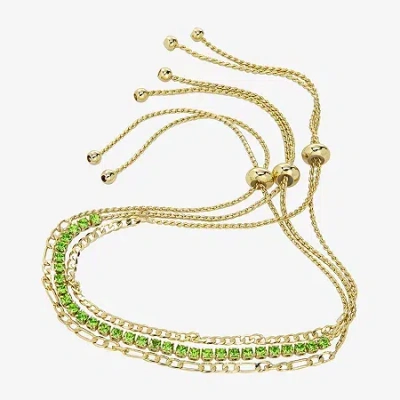 Sparkle Allure Birthstone Womens Red Crystal Bracelet Set In Brown