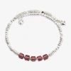 Sparkle Allure Birthstone Womens Red Crystal Pure Silver Over Brass Wrap Bracelet In Silver