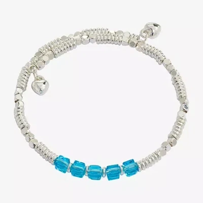 Sparkle Allure Birthstone Womens Red Crystal Pure Silver Over Brass Wrap Bracelet