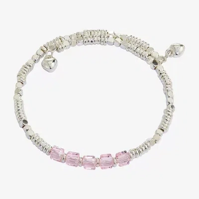 Sparkle Allure Birthstone Womens Red Crystal Pure Silver Over Brass Wrap Bracelet In Orange