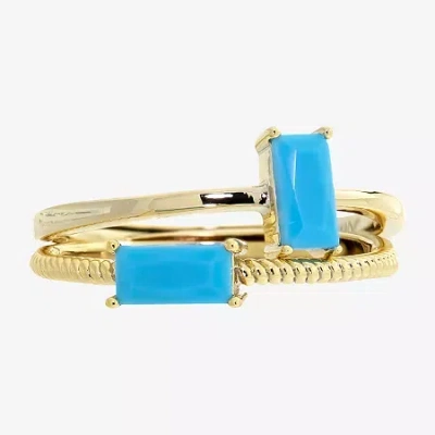 Sparkle Allure Birthstone Womens Red Cubic Zirconia 14k Gold Over Brass Ring Set