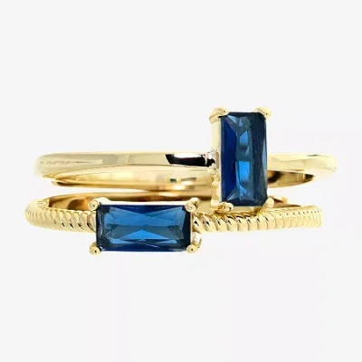 Sparkle Allure Birthstone Womens Red Cubic Zirconia 14k Gold Over Brass Ring Set