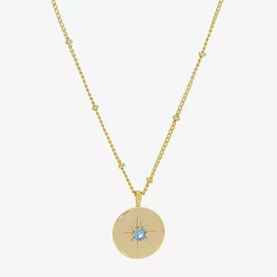 Sparkle Allure Birthstone Womens Red Cubic Zirconia 14k Gold Over Brass Round 16 Inch Pendant Necklace