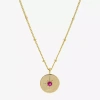 Sparkle Allure Birthstone Womens Red Cubic Zirconia 14k Gold Over Brass Round 16 Inch Pendant Necklace In Gold