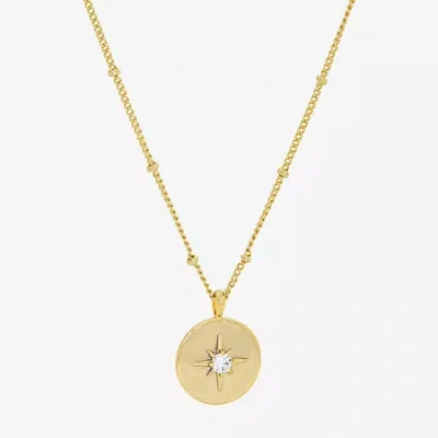 Sparkle Allure Birthstone Womens Red Cubic Zirconia 14k Gold Over Brass Round 16 Inch Pendant Necklace