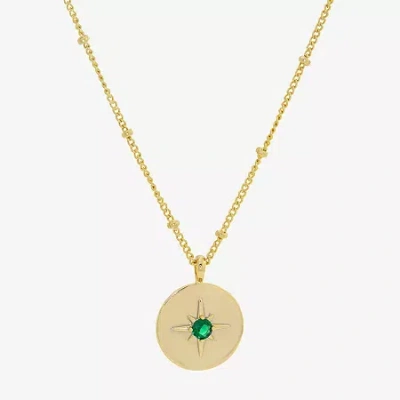 Sparkle Allure Birthstone Womens Red Cubic Zirconia 14k Gold Over Brass Round 16 Inch Pendant Necklace