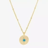 Sparkle Allure Birthstone Womens Red Cubic Zirconia 14k Gold Over Brass Round 16 Inch Pendant Necklace In Gold