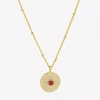 Sparkle Allure Birthstone Womens Red Cubic Zirconia 14k Gold Over Brass Round 16 Inch Pendant Necklace