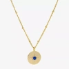 Sparkle Allure Birthstone Womens Red Cubic Zirconia 14k Gold Over Brass Round 16 Inch Pendant Necklace In Gold