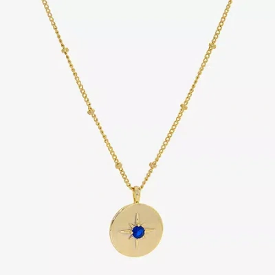Sparkle Allure Birthstone Womens Red Cubic Zirconia 14k Gold Over Brass Round 16 Inch Pendant Necklace