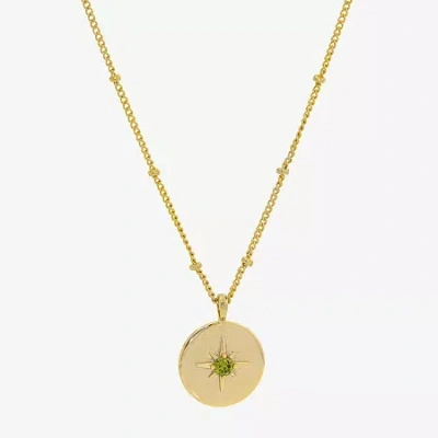 Sparkle Allure Birthstone Womens Red Cubic Zirconia 14k Gold Over Brass Round 16 Inch Pendant Necklace