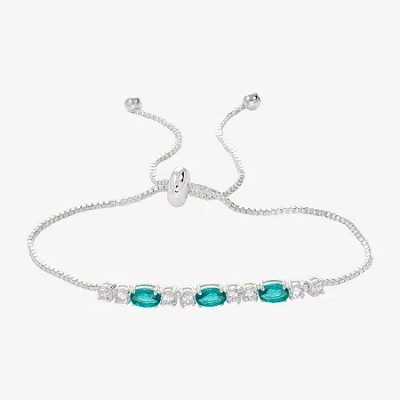 Sparkle Allure Birthstone Womens Red Cubic Zirconia Bolo Bracelet In Metallic