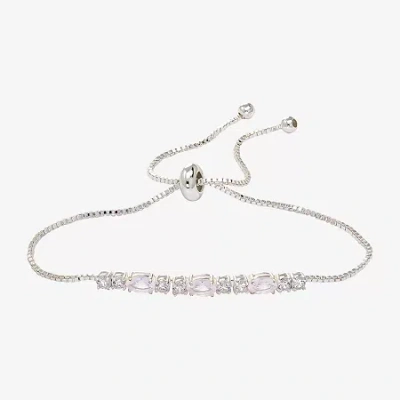 Sparkle Allure Birthstone Womens Red Cubic Zirconia Bolo Bracelet In Orange