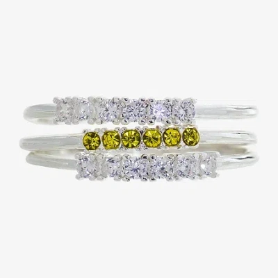 Sparkle Allure Birthstone Womens Red Cubic Zirconia Pure Silver Over Brass Ring Set In Brown