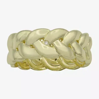 Sparkle Allure Braided Womens 7.5mm 14k Gold Over Brass Band