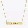 Sparkle Allure Breast Cancer Awareness Womens 14k Gold Over Brass Rectangular 16 Inch Pendant Necklace In Gold