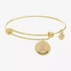 Sparkle Allure Breast Cancer Awareness Womens Link 14k Gold Over Brass Round Bangle Bracelet In Gold